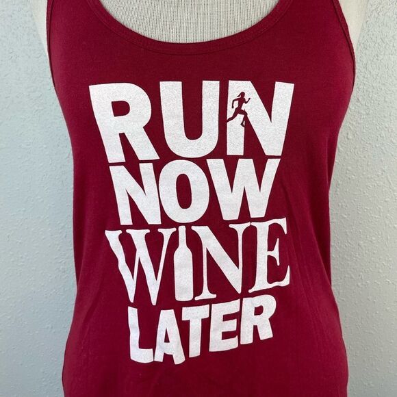 Next Level Run Now Wine Later Tank Top Size S EUC - Picture 2 of 6